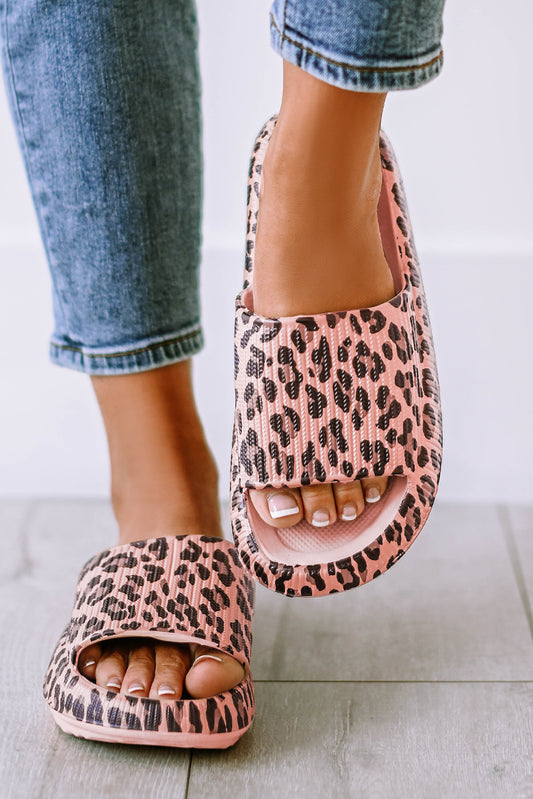 Pink Leopard Slip On Slippers