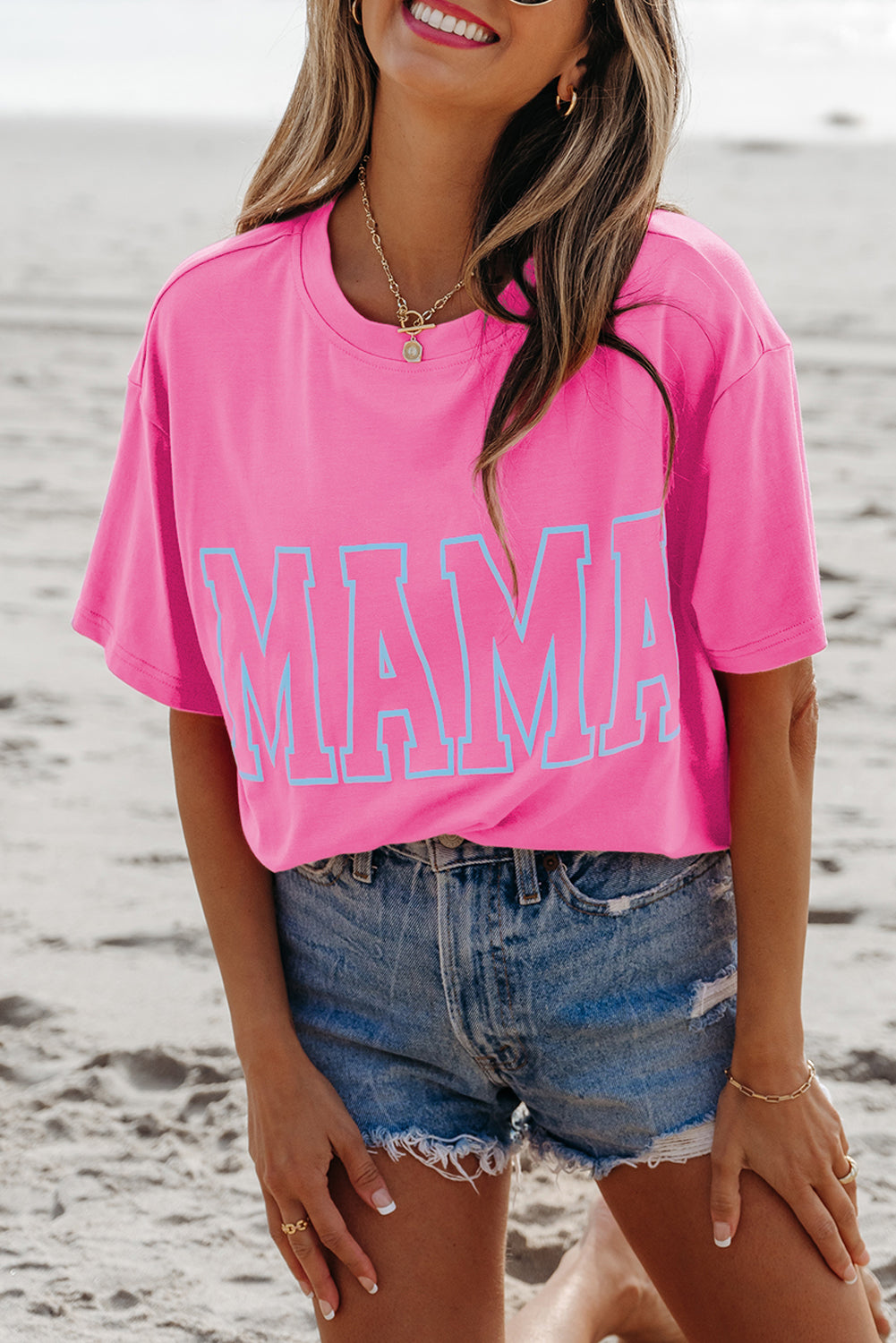 Bright Pink MAMA T Shirt