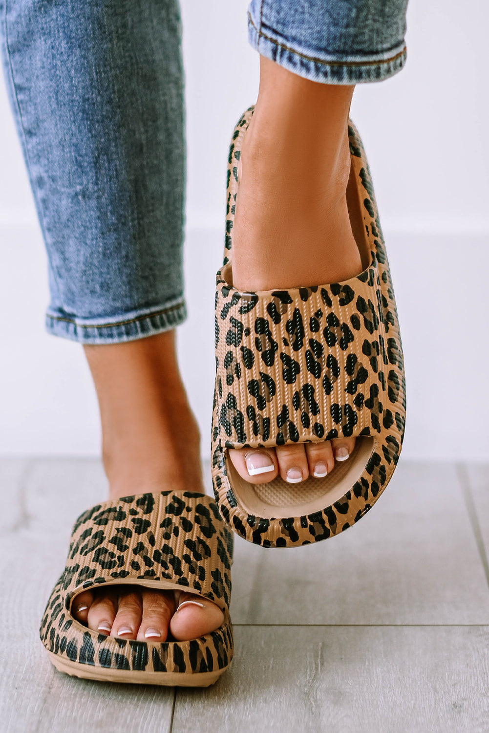 Pink Leopard Slip On Slippers
