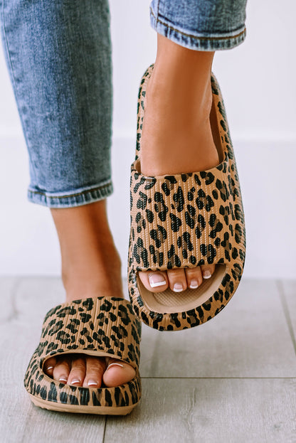 Pink Leopard Slip On Slippers