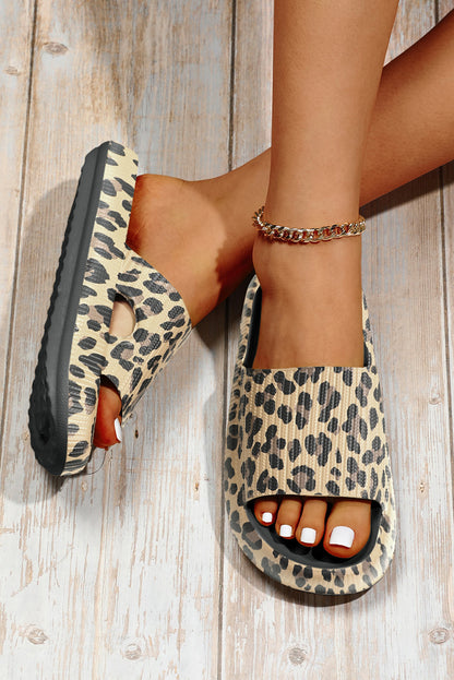Pink Leopard Slip On Slippers