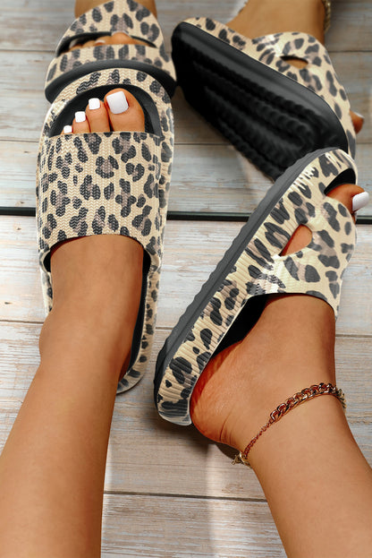 Pink Leopard Slip On Slippers